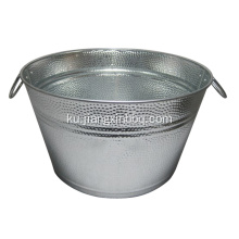 Galvanized champagne oval bbq ice bucket